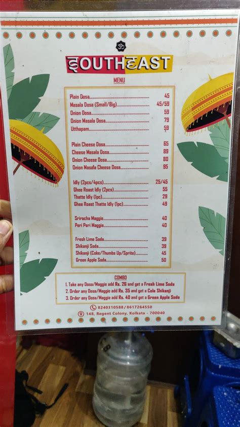 Menu at SouthEast. South Indian Food Joint., Kolkata