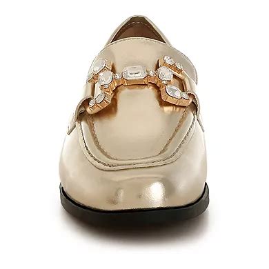 Rag & Co Dendron Women's Metallic Chain Detail Loafers