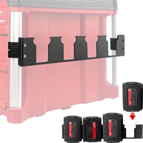 Amazon.com: 4 Slots Battery Holder Compatible with Milwaukee M18 Battery,Effortless Side Storage ...