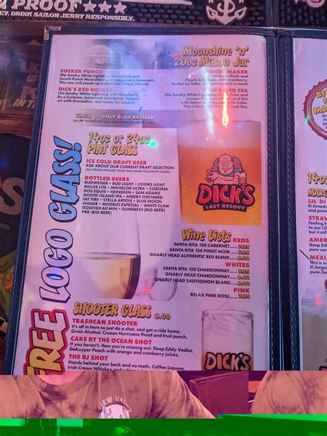 Menu at Dick's Last Resort - Indianapolis pub & bar, Indianapolis