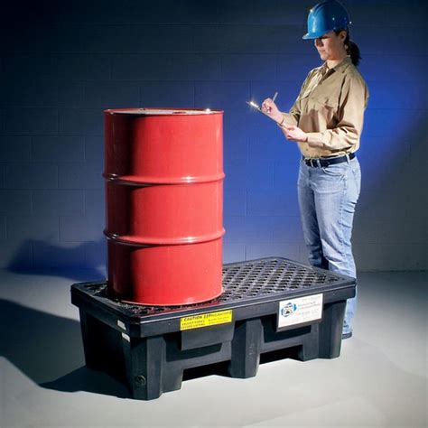 PIG® Economy 2-Drum Poly Spill Containment Pallet - PAK605 - New Pig India