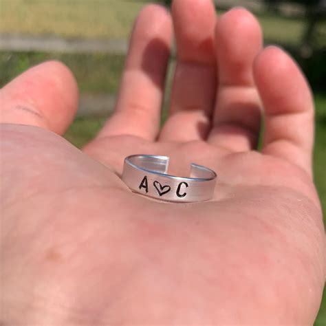Initial couples ring with heart
