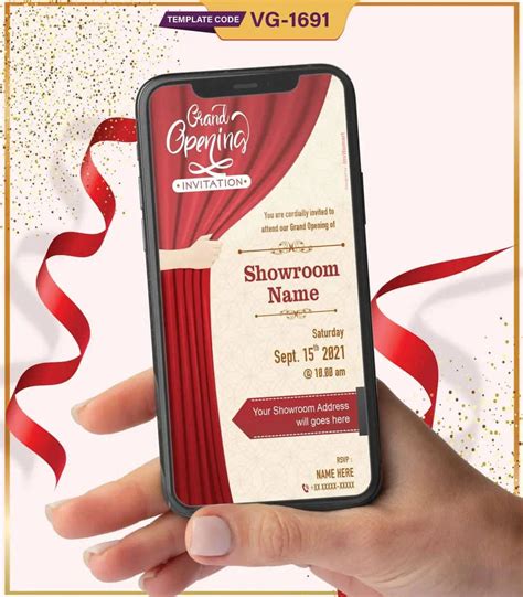 Grand Opening Invitation | Curtain Reveal Showroom Launch E-Invite | V ...