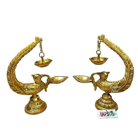 Buy Brass Parrot Design Lamp with Hanging Chain Oil / Parrot Diya Oil ...