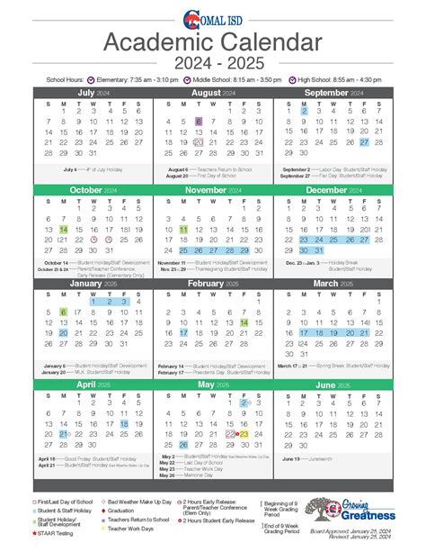 Comal Independent School District Calendar 2025-2026 in PDF
