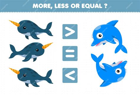 Premium Vector | Education game for children more less or equal count ...