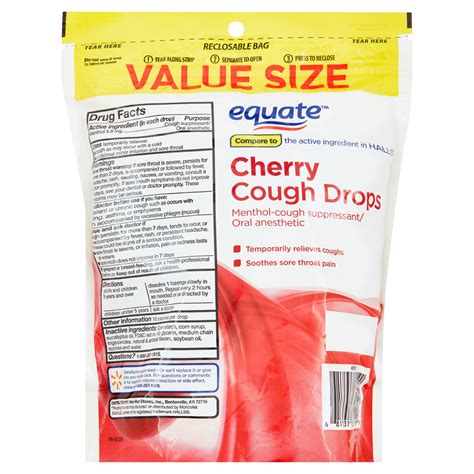 Buy Equate Value Size Cherry Cough Drops with Menthol, 160 Count Online ...