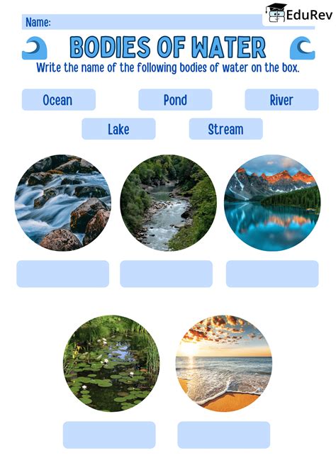 Visual Worksheets - Identify Water Bodies - Social Studies for Class 4 ...