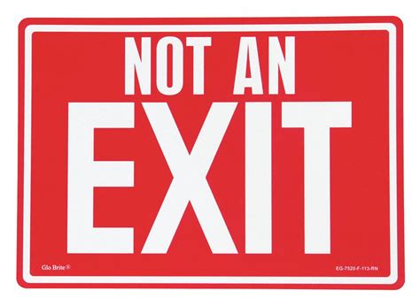 Not An Exit,Red/PL,14"x10" - Grainger