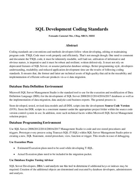 Image result for SQL Coding Standards