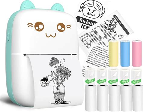 ZEITEL® Mini Bluetooth Thermal Printer, Portable Label Printer Inkfree ...