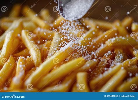 Detail Shot of Adding Salt on French Fries, Close-up Stock Illustration - Illustration of salt ...