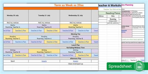 Google Sheets Weekly Planning Template (Collaborative)