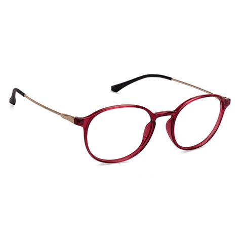 Buy Maroon Transparent Gold Black Full Rim Round John Jacobs TR Flex JJ ...