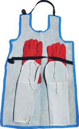 90 Degree Welding Safety Leather Apron Jacket Hand Gloves Inner ...