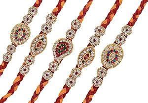 Buy Unisex-Adult Rakhi Gift For Brother With Floral Rakhi Kundan ...