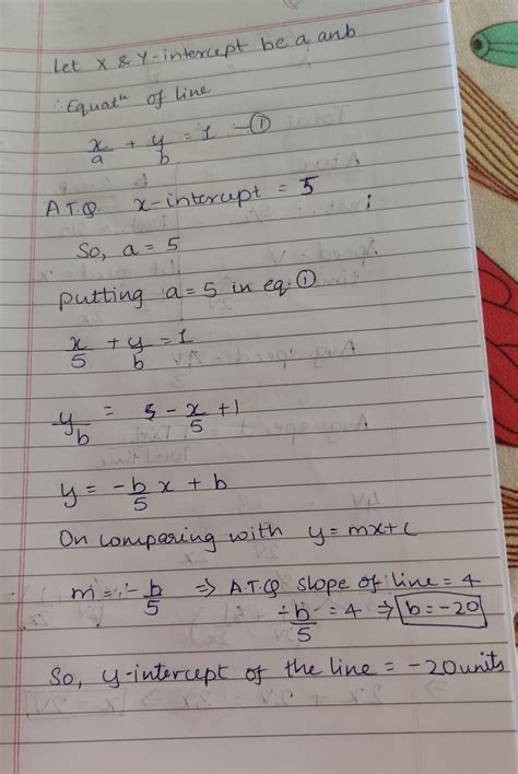 Find the y-intercept of the line whose slope is 4 and which has x ...