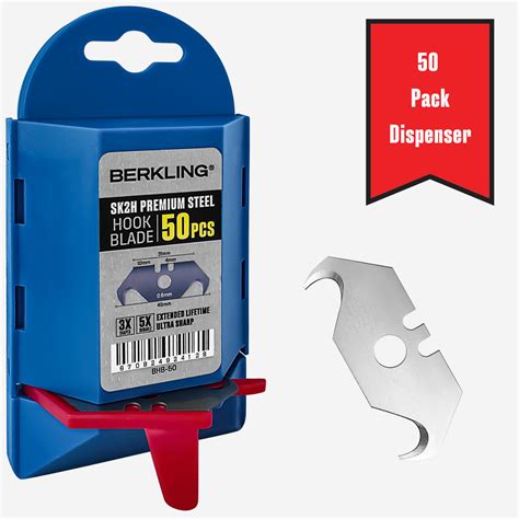 Berkling SK2H Hook Utility Knife Blades 50-Pack | 3X Sharper & 5X More ...