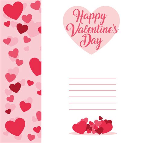 Happy Valentines Day card template with hearts 1339708 Vector Art at ...