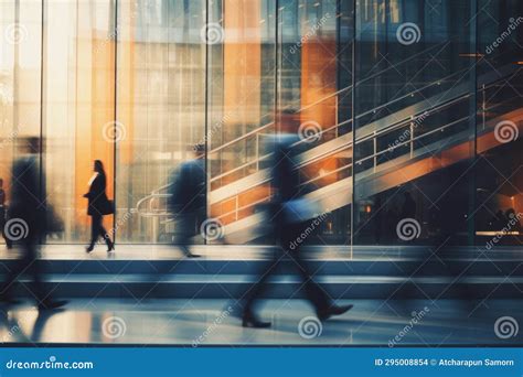 Blurred Business People Walking Up and Down Stair Outside Office in Fast Movement Stock Photo ...