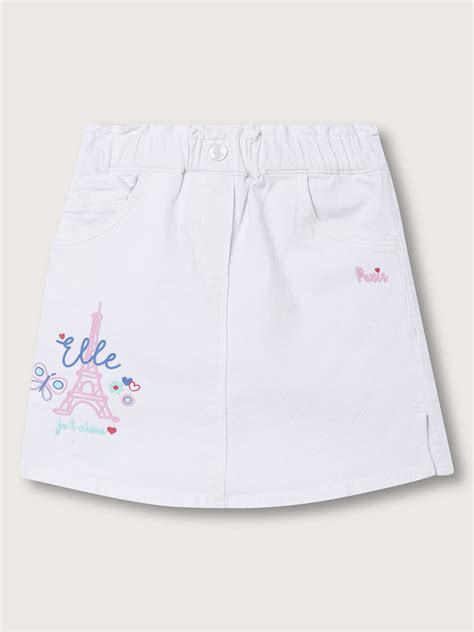 Shop Elle Kids Girls White Solid A Line Skirt Online – Iconic India