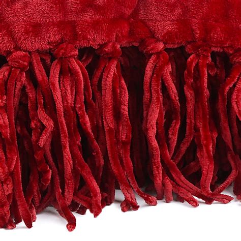 Red Fringe Throw Blanket, 50x60