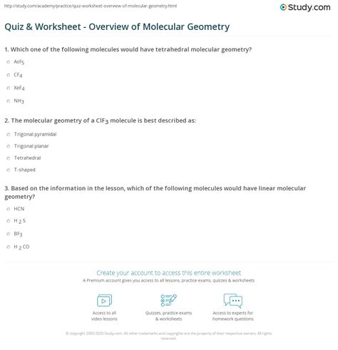 Molecular Geometry Practice Problems 的图像结果