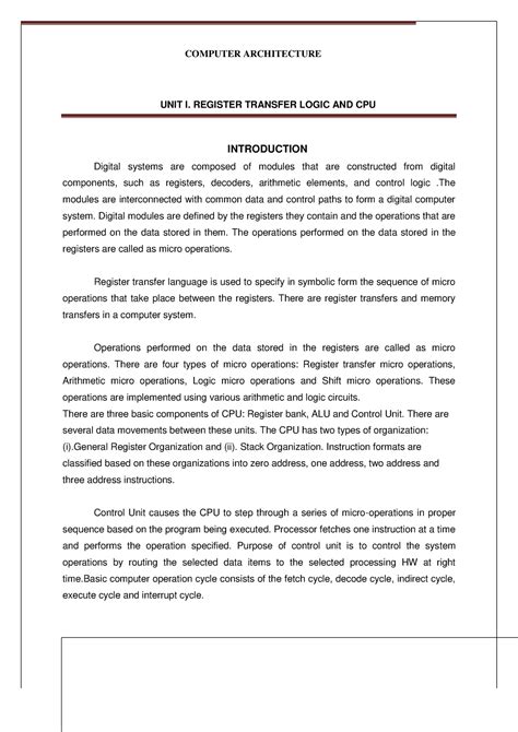 Computer Architecture UNIT 1 - COMPUTER ARCHITECTURE UNIT I. REGISTER ...