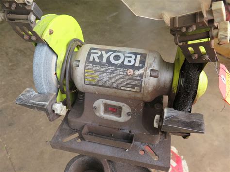 Ryobi BG828G Bench Grinder on Metal Stand - Oahu Auctions
