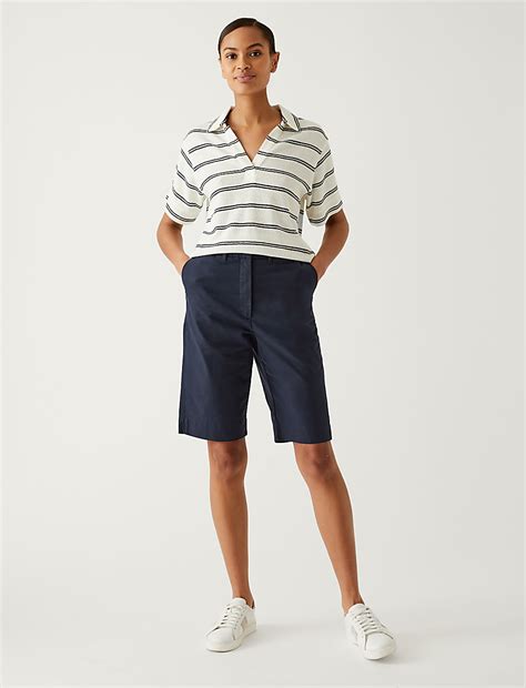 Buy Cotton Rich Knee Length Chino Shorts at Marks & Spencer