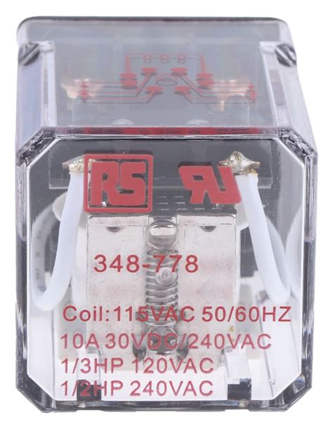 RS PRO | RS PRO Plug In Power Relay, 115V ac Coil, 10A Switching ...