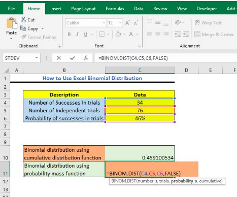 Image result for Find Binomial Distribution Using Excel