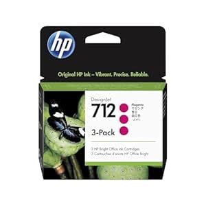 HP 712 3-Pack 29ml Magenta DesignJet Ink Cartridge for T230/T250/T650 ...