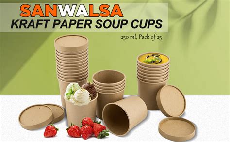 Buy SANWALSA [350 ml, 25 Count, Brown Disposable Kraft Paper Container ...