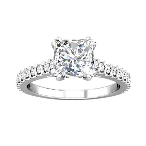 Ultimate Gems Womens Engagement & Wedding Ring In 14k White Gold Finish ...
