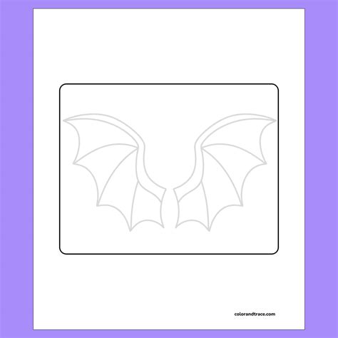 Free Printable Bat Wings Tracing Page PDF - Color and Trace
