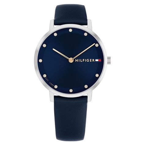 Buy Online Tommy Hilfiger Quartz Analog Blue Dial Blue Leather Strap ...