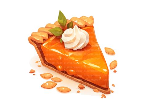 10 Pumpkin Pie Clipart - Watercolor Fall Dessert Slices, Thanksgiving ...