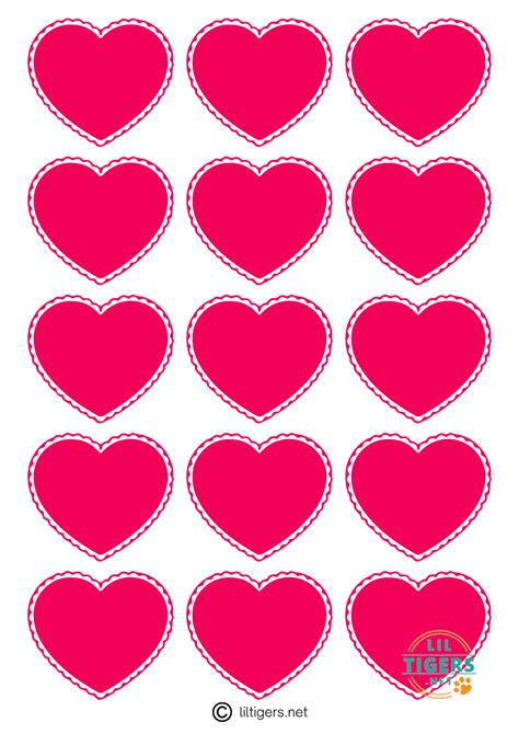 12 Free Printable Red Heart Templates - Lil Tigers Lil Tigers