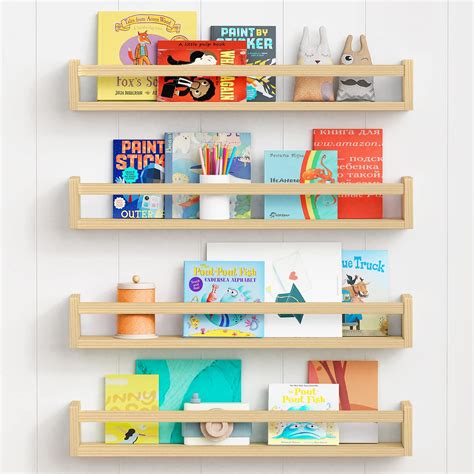 Snapklik.com : Forbena Natural Wood Nursery Bookshelves For Wall, 24 ...