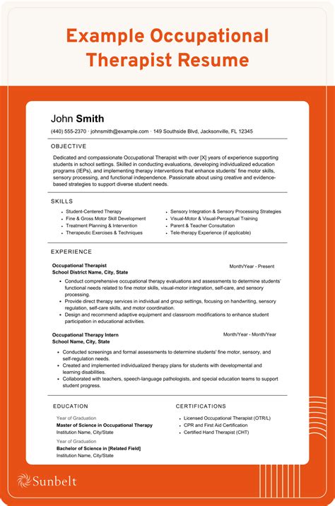 Occupational Therapist Resume Guide | Sunbelt Staffing
