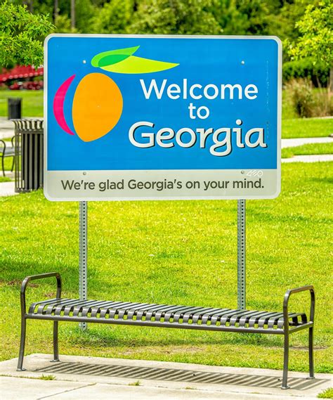 Georgia, USA, 2025 - Welcome to Georgia State Road Side Sign on Highway ...
