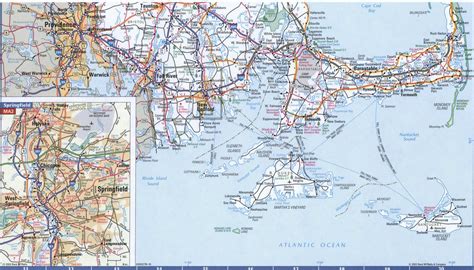 Map of Massachusetts Eastern, Free highway road map MA with cities ...