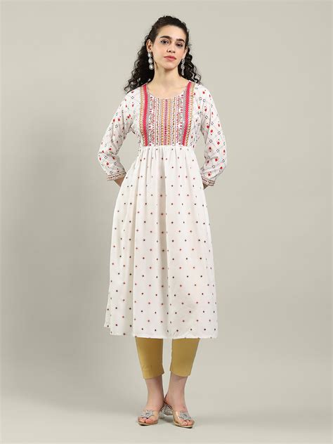 Neck Embroidered Cotton Blend Kurta & Pants – mbz.in