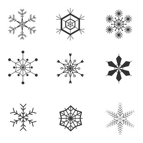 Snowflake minimal icon set. | Premium Vector