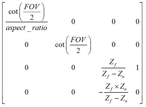 Rezultat imagine pentru Projection Matrix Definition