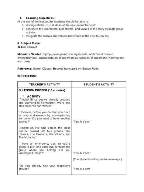 Reading Lesson Plan Example 的图像结果