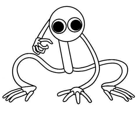 Rainbow Friends Coloring Page Purple