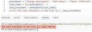 Image result for Python Last Element in List