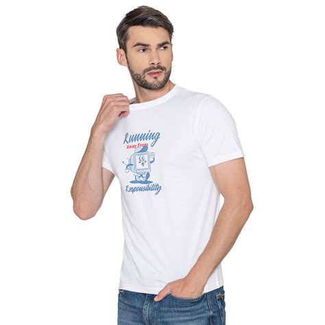 Men's Printed Cotton T-Shirt -White – BONJOUR
